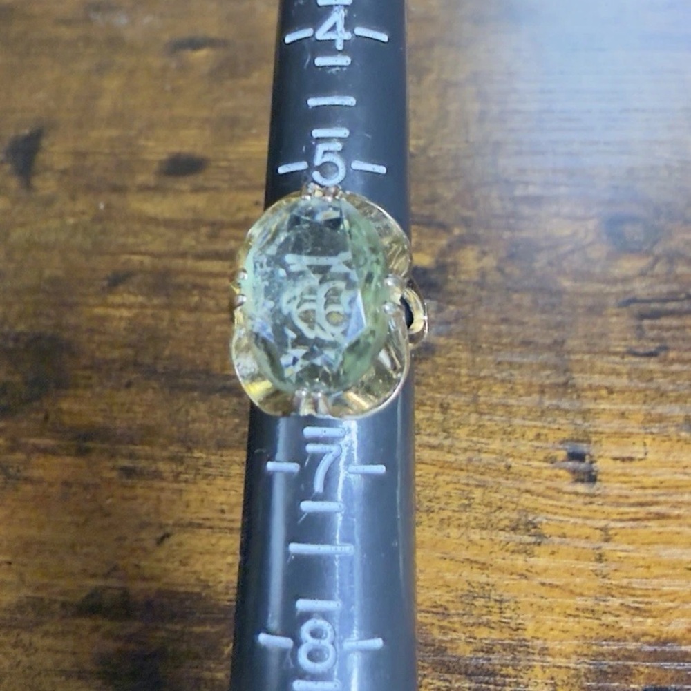 Vintage Large Smoky Quartz Gemstone 14K Yellow Gold Coctail Ring Size 6 - Picture 9 of 11